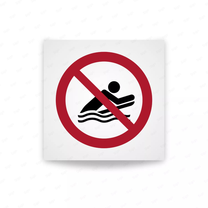 Rotulo prohibicion - Bodyboard prohibido|Cod. P0063 ISO 7010