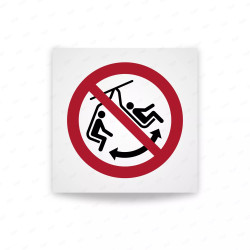 Rotulo prohibicion - Está prohibido mecerse en la silla|Cod. P0038 ISO 7010