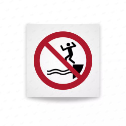 Rotulo prohibicion - Está prohibido saltar al agua|Cod. P0061 ISO 7010