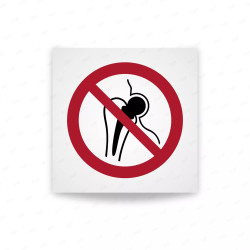 Rotulo prohibicion - Prohibida la entrada a personas con implantes metálicos|Cod. P0014 ISO 7010