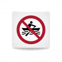 Rotulo prohibicion - Prohibidas las embarcaciones de propulsión muscular|Cod. P0055 ISO 7010