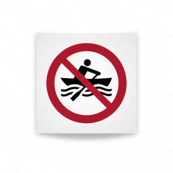Rotulo prohibicion - Prohibidas las embarcaciones de propulsión muscular|Cod. P0055 ISO 7010
