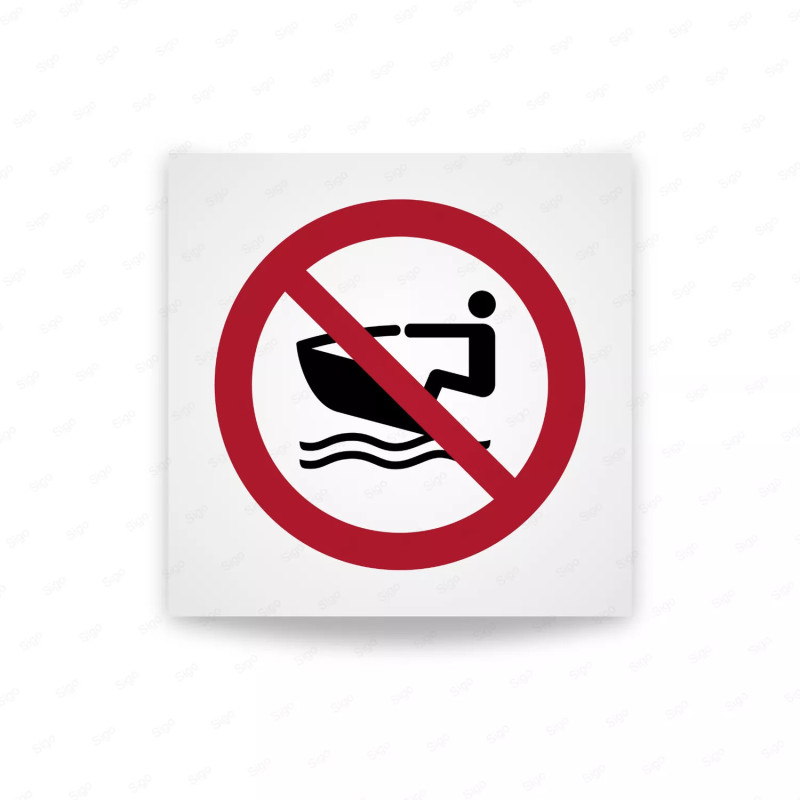Rotulo prohibicion - Prohibidas las motos de agua|Cod. P0057 ISO 7010
