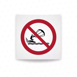 Rotulo prohibicion - Prohibido el kitesurf|Cod. P0065 ISO 7010