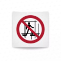 Rotulo prohibicion - Prohibido el uso de andamios incompletos|Cod. P0025 ISO 7010