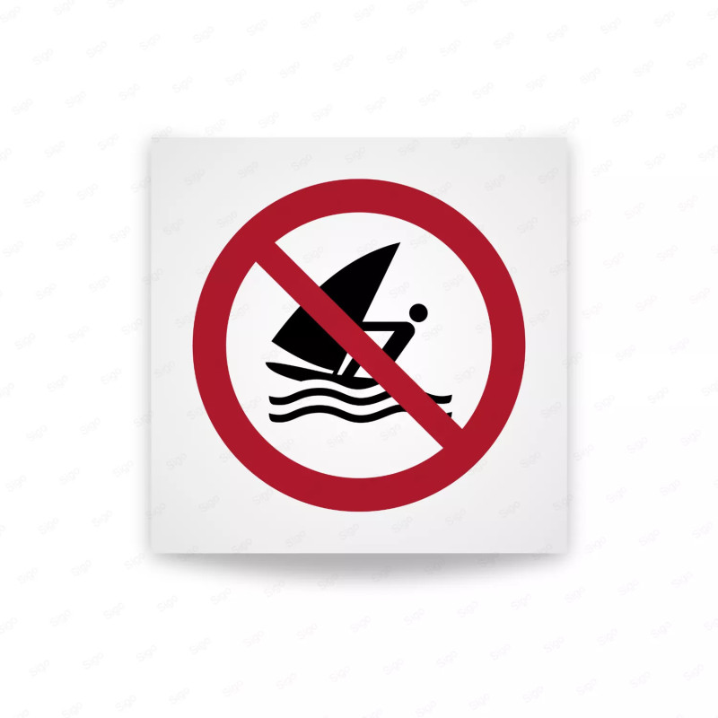 Rotulo prohibicion - Prohibido el windsurf|Cod. P0054 ISO 7010