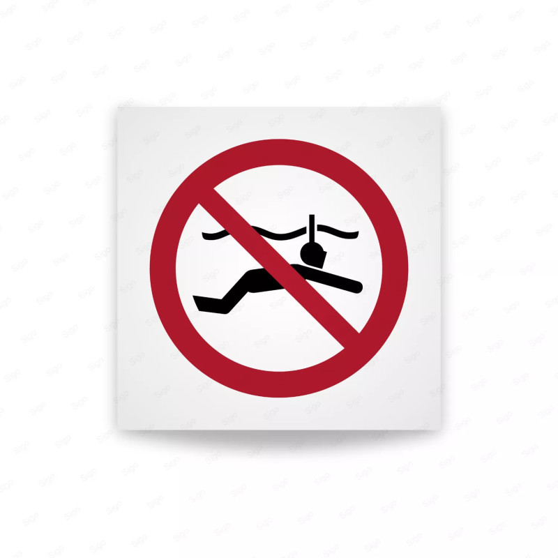 Rotulo prohibicion - Prohibido hacer snorkel|Cod. P0050 ISO 7010