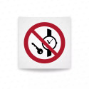 Rotulo prohibicion - Prohibido llevar piezas metálicas o relojes |Cod. P008 ISO 7010