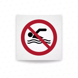 Rotulo prohibicion - Prohibido nadar|Cod. P0049 ISO 7010