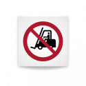 Rotulo prohibicion - Prohibido para carretillas industriales|Cod. P006 ISO 7010