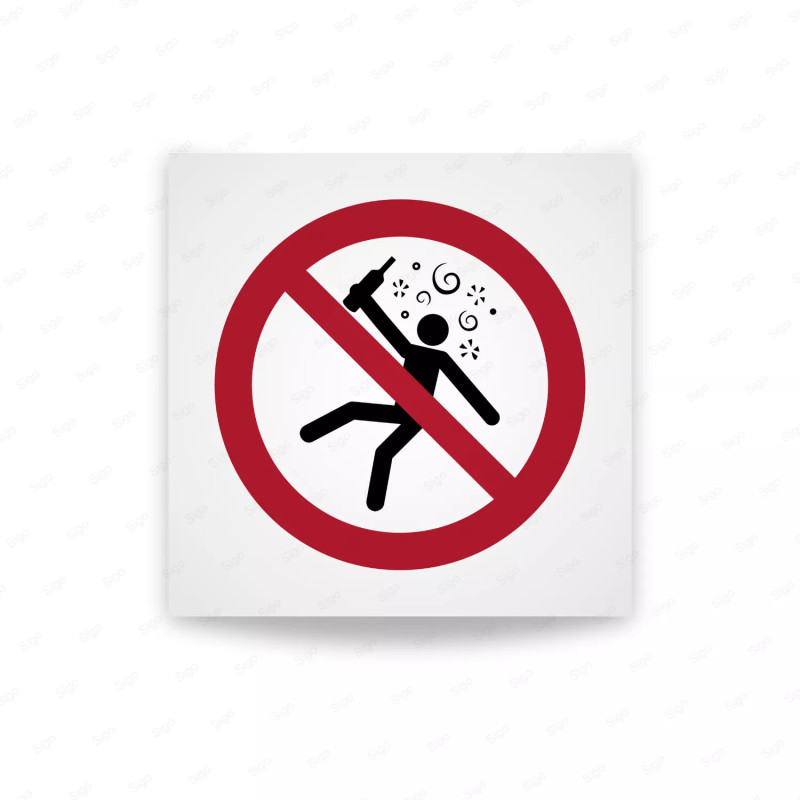 Rotulo prohibicion - Prohibido para personas en estado de ebriedad|Cod. P0043 ISO 7010