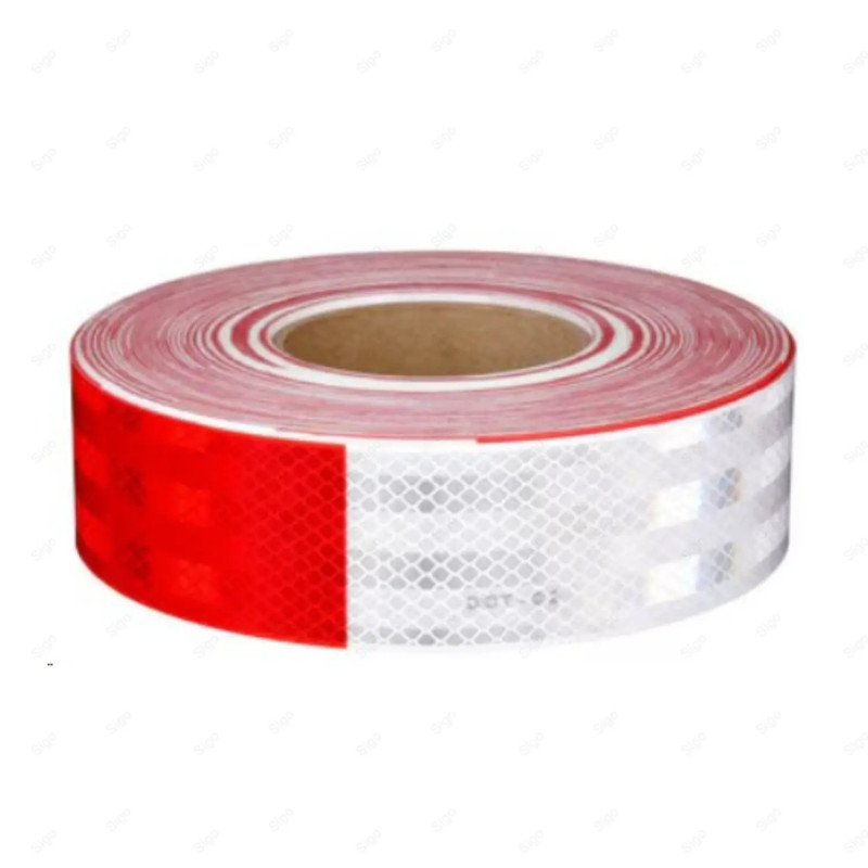 ▶︎ Cinta Adhesiva Reflectiva de Seguridad Rojo/Blanco 2"x45.7m | 3M