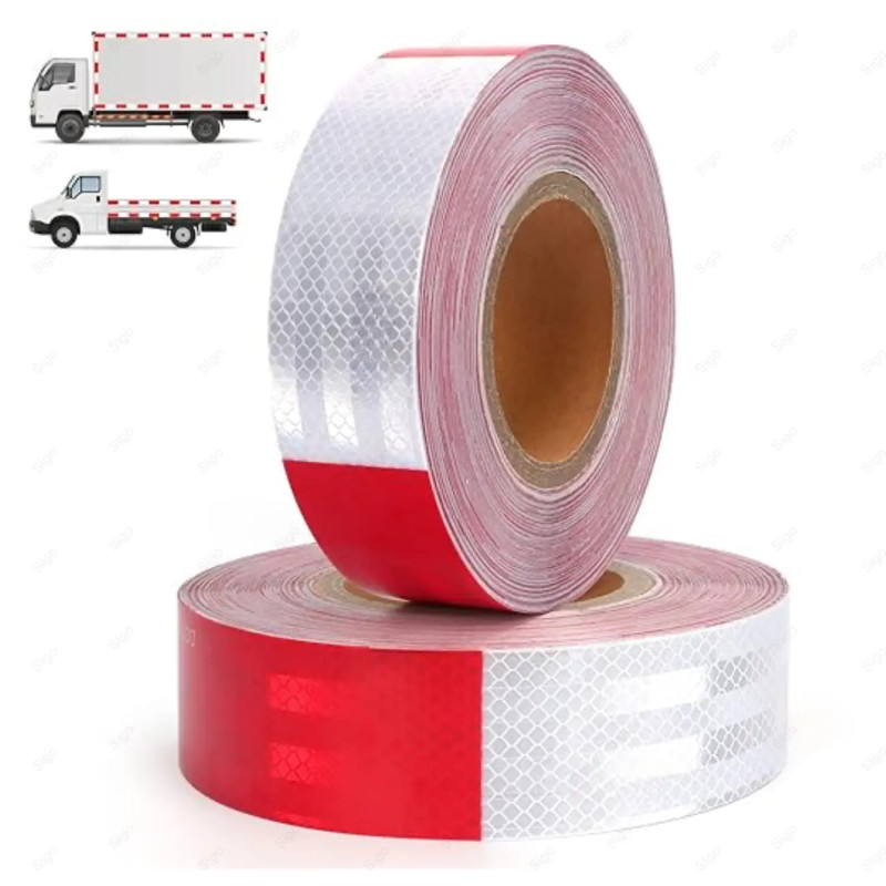 ▶︎ Cinta Adhesiva Reflectiva de Seguridad Rojo/Blanco 2"x45.7m | 3M
