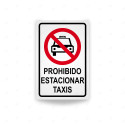 ‣ Rótulo Vial Reglamentario - Prohibido Estacionar Taxis | SIGO