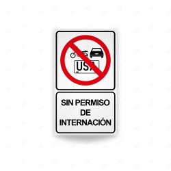 Rótulo Vial Reglamentario - Prohibido El Paso de Vehículos Extranjeros | Cod. SR-71