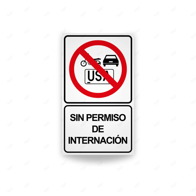 Rótulo Vial Reglamentario - Prohibido El Paso de Vehículos Extranjeros | Cod. SR-71