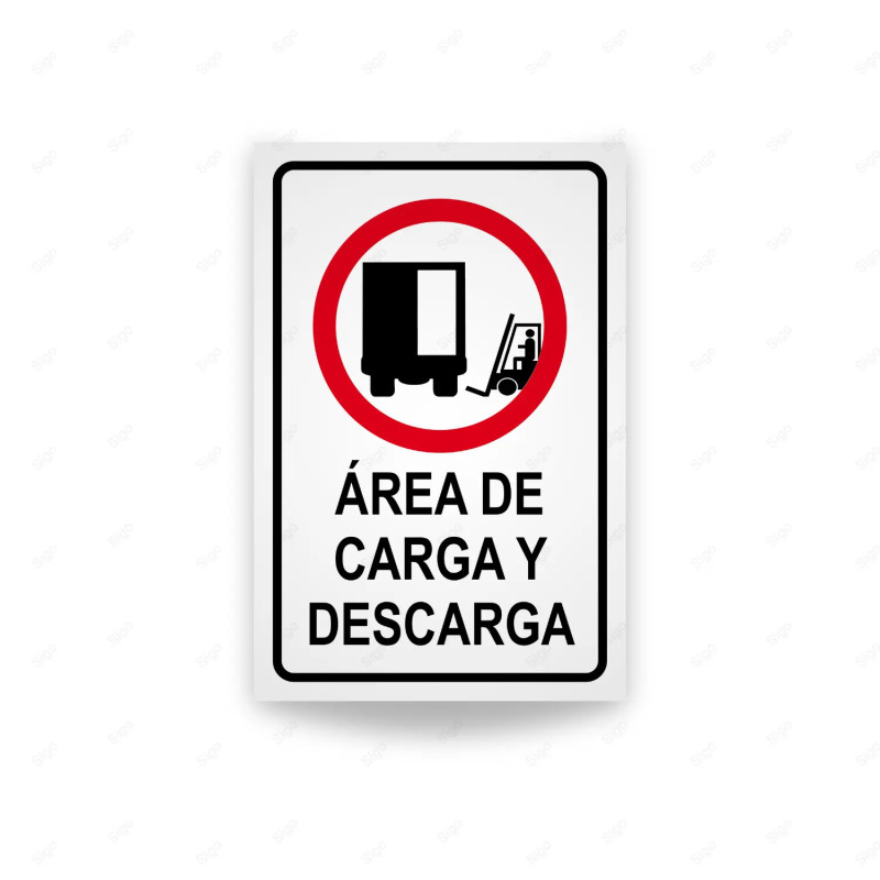 Rótulo Vial Reglamentario - Área de Carga y Descarga | Cod. SR-72
