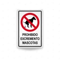 ‣ Rótulo Vial Reglamentario - Prohibido Excremento Mascotas | SIGO