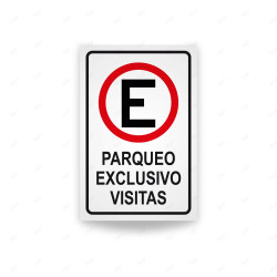 Rótulo Vial Reglamentario - Parqueo Exclusivo Visitas | Cod. SR-41
