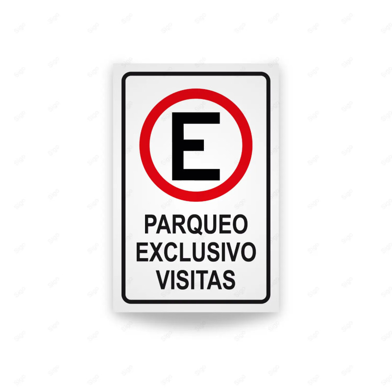 Rótulo Vial Reglamentario - Parqueo Exclusivo Visitas | Cod. SR-41