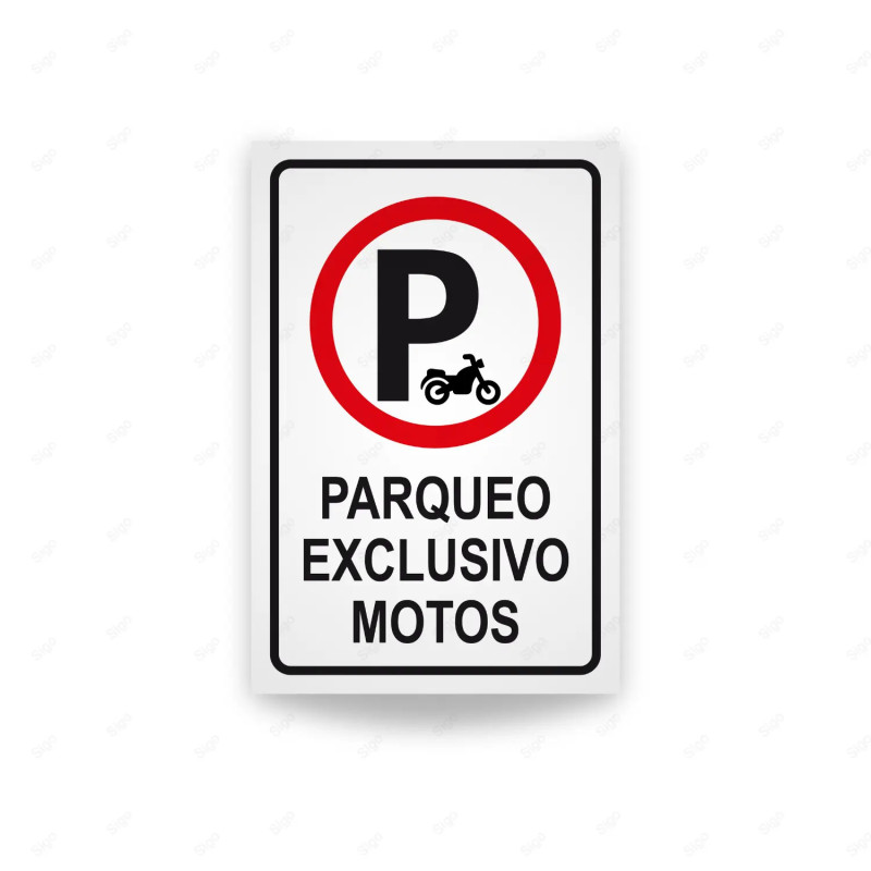 ‣ Rótulo Vial Reglamentario - Parqueo Exclusivo Motos | SIGO