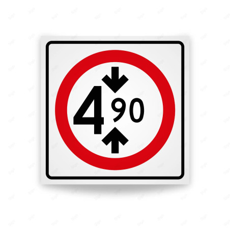 Rótulo Vial Reglamentario - Altura Máxima 4.90 metros | Cod. SR-35