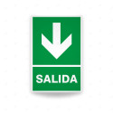 Rótulo de Ruta de Evacuación - Salida Flecha para Abajo|Cod. EV-4  Señales de Emergencia