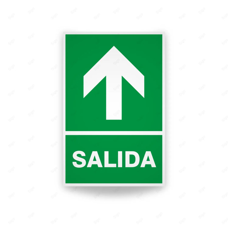 Rótulo de Ruta de Evacuación - Salida Flecha para Arriba|Cod. EV-3 Señales de Emergencia