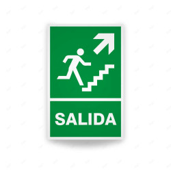 Rótulo de Ruta de Evacuación - Salida flecha arriba lado derecho|Cod. EV-016 Señales de Emergencia