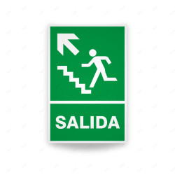 Rótulo de Ruta de Evacuación - Salida flecha arriba lado izquierdo|Cod. EV-15