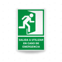 Rótulo de Ruta de Evacuación - Salida a Utilizar en Caso de Emergencia lado Derecho| Cod. EV-028 Señales de Emergencia
