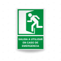 Rótulo de Ruta de Evacuación - Salida a Utilizar en Caso de Emergencia lado izquierdo|Cod. EV-029Señales de Emergencia