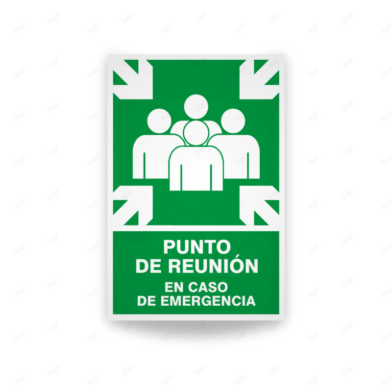 Rótulo de Ruta de Evacuación - Punto de Reunión en Caso de Emergencia|Cod. EV-23 Señales de Emergencia
