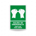 Rótulo de Ruta de Evacuación - Salida de Emergencia Empujar Para Abrir |Cod. EV-24 Señales de Emergencia
