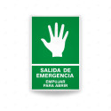 Rótulo de Ruta de Evacuación - Salida de Emergencia Empujar Para Abrir|Cod. EV-25 Señales de Emergencia