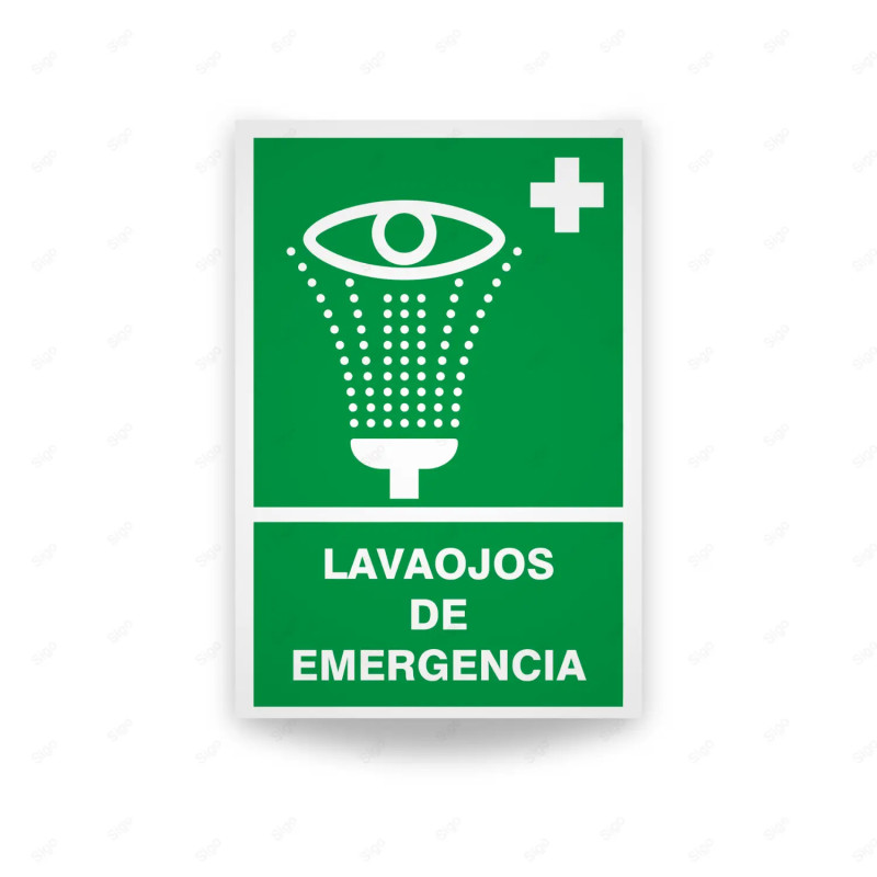 Rótulo de Ruta de Evacuación - Lavaojos de Emergencia|Cod. EV-27 Señales de Emergencia