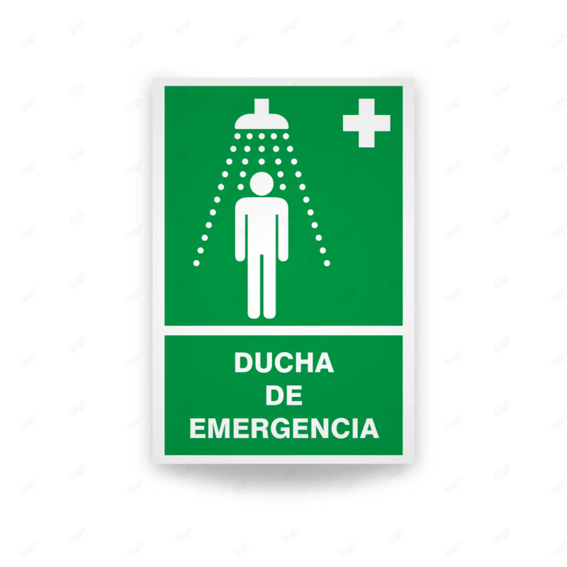 Rótulo de Ruta de Evacuación - Ducha de Emergencia|Cod. EV-28 Señales de Emergencia