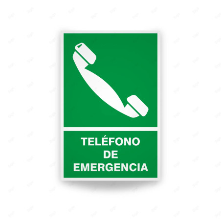 Rótulo de Ruta de Evacuación - Teléfono de Emergencia | Cod. EV-30 Señales de Emergencia