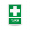 Rótulo de Ruta de Evacuación - Primeros Auxilios|Cod. EV-31. Señales de Emergencia