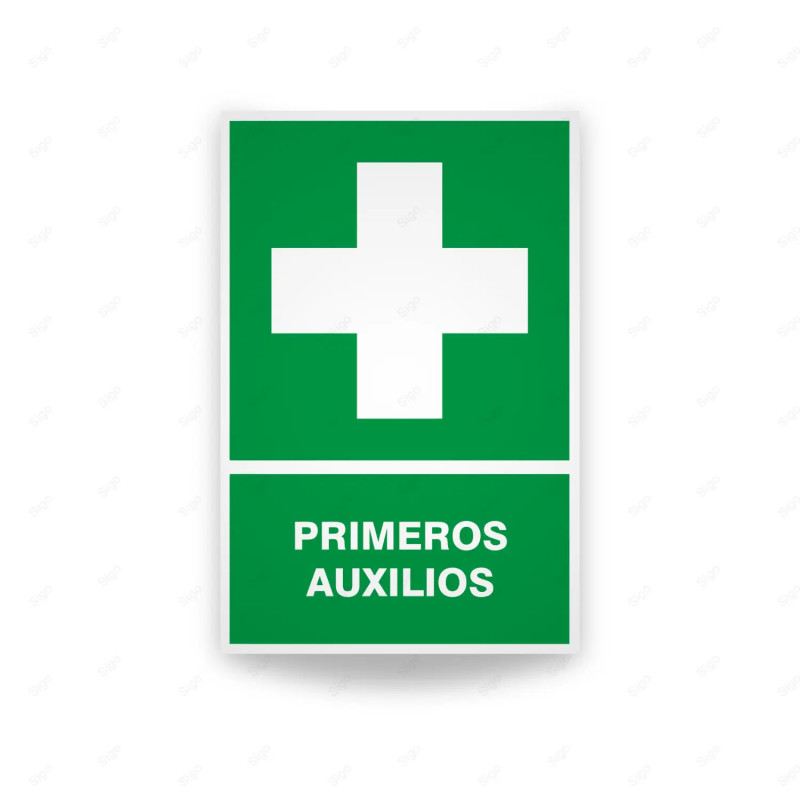 Rótulo de Ruta de Evacuación - Primeros Auxilios|Cod. EV-31. Señales de Emergencia