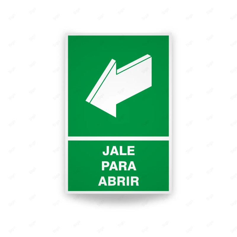 Rótulo de Ruta de Evacuación - Jale Para Abrir|EV-33 Señales de Emergencia