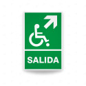Rótulo de Ruta de Evacuación - Salida Personas Discapacitadas flecha arriba lado derecho|Cod. EV-024 Señales de Emergencia