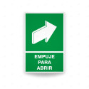 Rótulo de Ruta de Evacuación - Empuje Para Abrir|Cod. EV-44 Señales de Emergencia