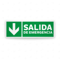 Rótulo de Ruta de Evacuación - Salida de Emergencia flecha para Abajo |Cod. EV-49 Señales de Emergencia
