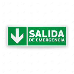 Rótulo de Ruta de Evacuación - Salida de Emergencia flecha para Abajo |Cod. EV-49 Señales de Emergencia