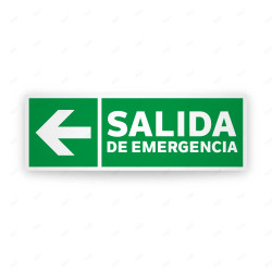 ‣ Rótulo de Ruta de Evacuación - Salida de Emergencia flecha... | SIGO
