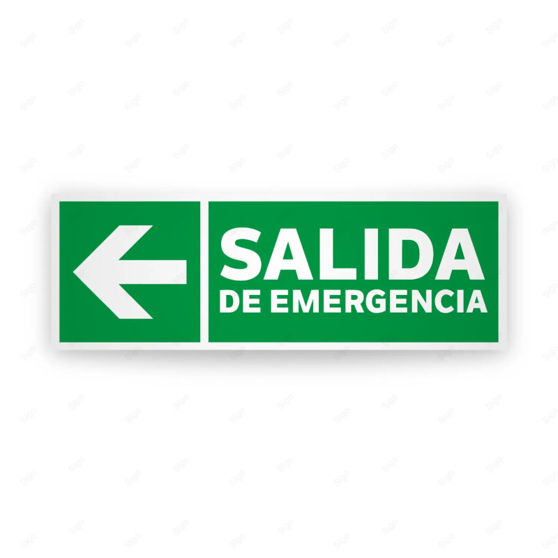 ‣ Rótulo de Ruta de Evacuación - Salida de Emergencia flecha... | SIGO