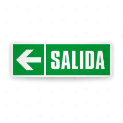 Rótulo de Ruta de Evacuación - Salida flecha Izquierda |Cod. EV-53 Señales de Emergencia