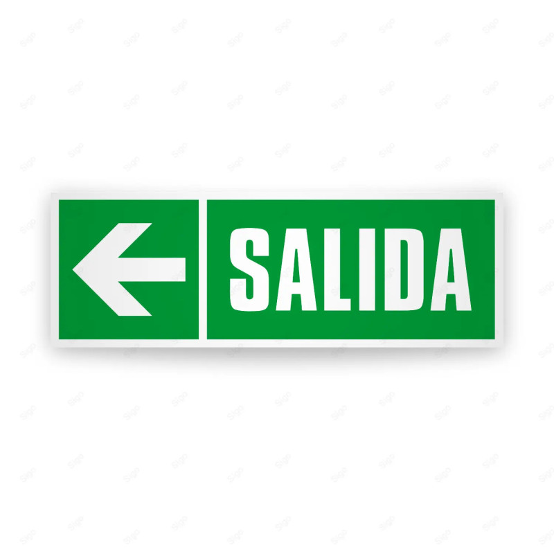 Rótulo de Ruta de Evacuación - Salida flecha Izquierda |Cod. EV-53 Señales de Emergencia