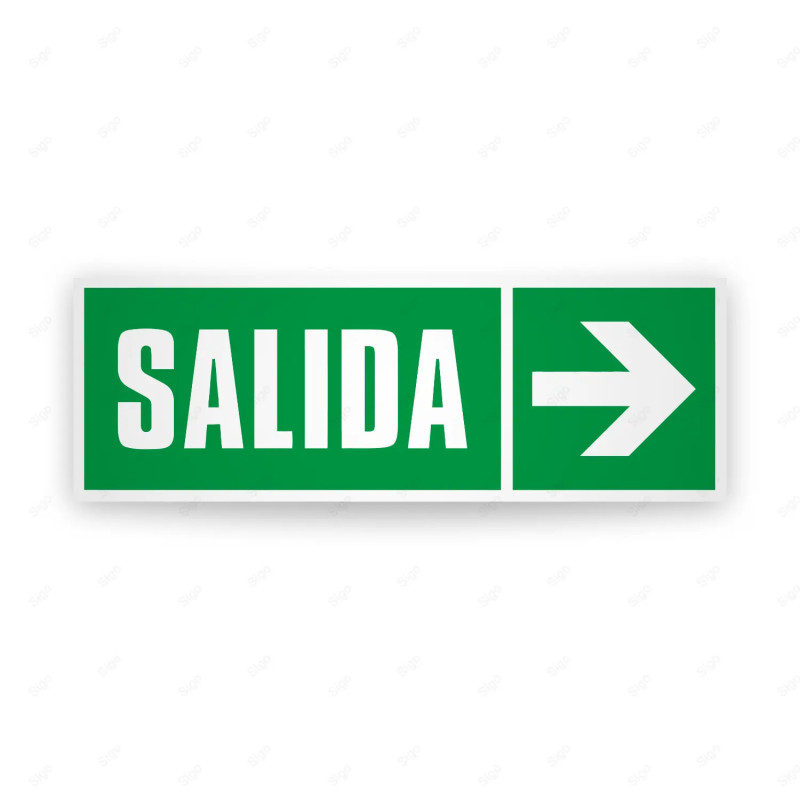 ‣ Rótulo de Ruta de Evacuación - Salida flecha lado Derecho | SIGO
